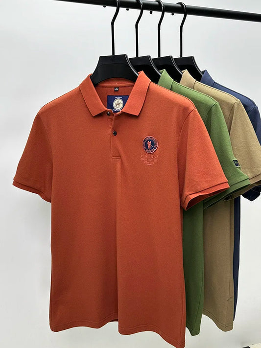 Luxury brand men's polo shirt short sleeve high-end fashion Paul embroidery lapel T-shirt 2025summer breathable casual golf top