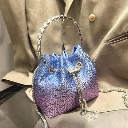 Handle Rhinestones Evening clutch Bag Purses and handbag luxury Designer shoulder bag Shiny Crystal Clutch purse bucket bag
