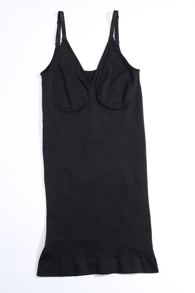 Sexy Full Slip Shapewear Women Dress V Neck Bodycon Underwear Smooth Compression Body Shaper Slimming Waist Abdomen Belly Corset