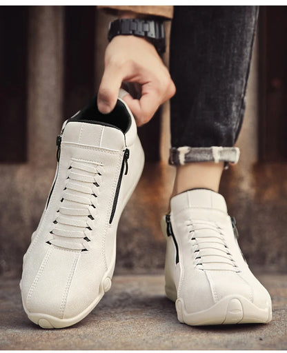 New Men's Ankle Boots Fashion Soft Sole High Top Sneakers Men Shoes Outdoor Versatile Loafers Comfortable Casual Walking Shoes