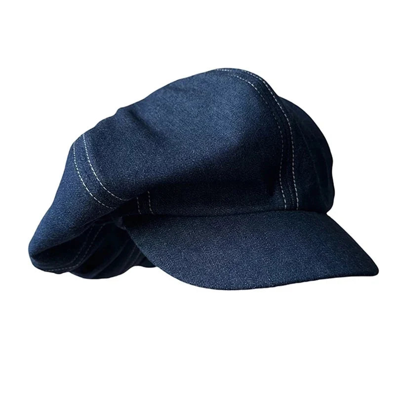Big Head Newsboy Cap Women Beret Vintage Painter Winter Hats Houndstooth Octagonal Caps Female Bone Male NC36