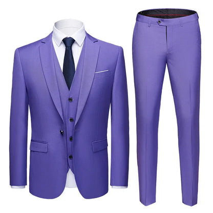 2026 New Men's Suit 3-Pieces Set (Jacket+Pants+Vest) Wedding/Party/Office Coat and Vests Trousers, Asian Sizes M-5XL 6XL.