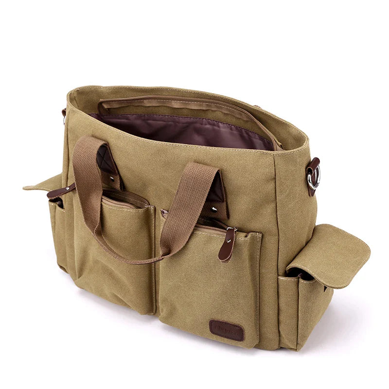 Canvas Retro Crossbody Bag, Handbag Commuting Bag, Shoulder Bag, Work Bag, Large Capacity Handbag