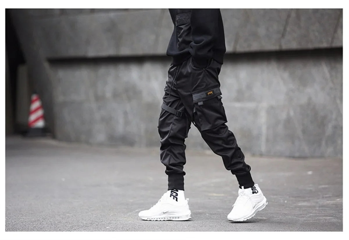 Black Hip Hop Cargo Pants Summer Versatile Fashion Brand Trousers Fashion Loose Gothic Korean Sweatpants Streetwear Males