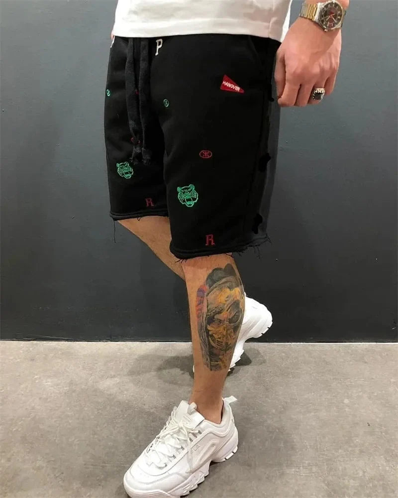 2026 New Spring Summer Men Cargo Shorts Relaxed Fit Breeches Bermuda sports Short Pants cotton Embroider Shorts Men's sweatpants