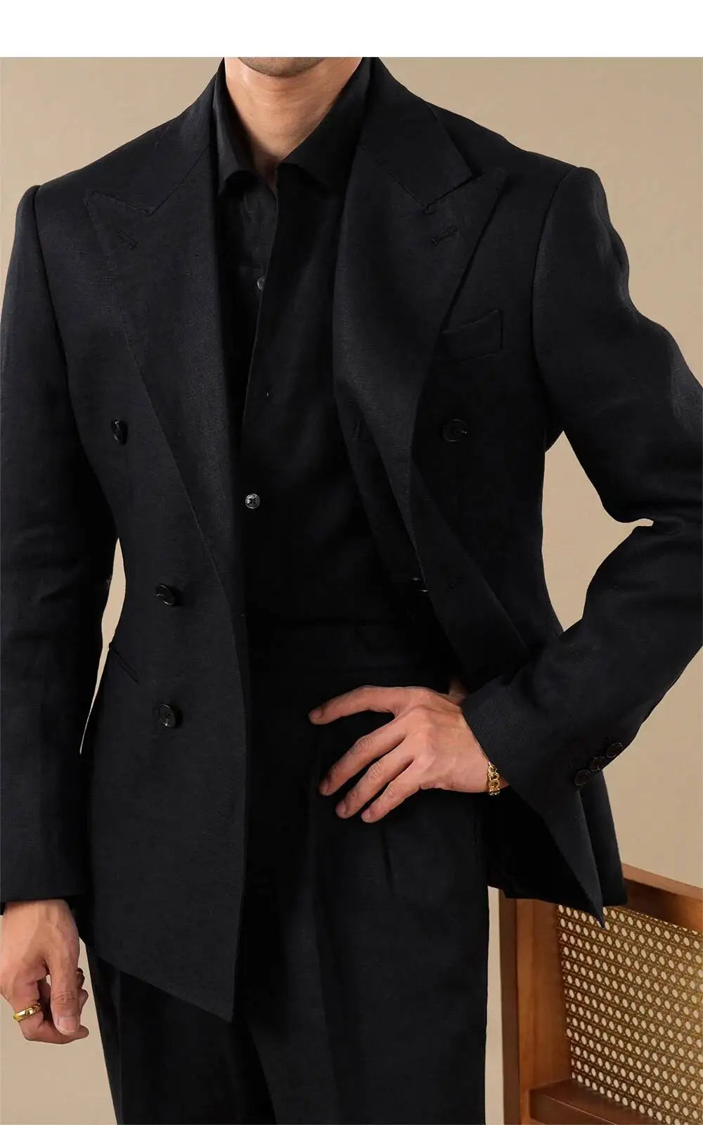 Pure Linen Men Tuxedo Suit Casual Suit Set For Men Summer Naples Two-Piece Suit Costume Mariage Homme Men Suit Business Tuxedos