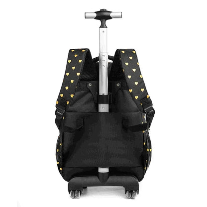 Children's Wheeled Backpack Bag Set with Lunch Box School Rolling Backpack Bag with Wheels School Trolley Backpack Bag for Girls