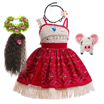 New Movie Moana 2 Girl Dress 2026 Halloween Party Ocean Adventure Costume Princess Clothes Children Vaiana Outfit Dress