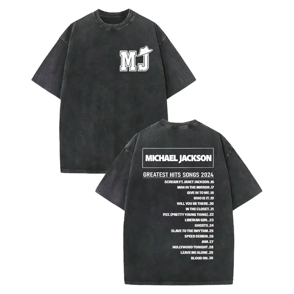 Vintage Washed Michael Jackson Graphic T Shirts Men Women Harajuku Rock Clothing T-shirts Fashion Casual Short Sleeve T-shirt