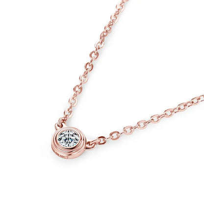 3MM 0.1CT Moissanite Necklace Original 925 Sterling Silver Pendant Necklaces  For Women Delicate Neck Jewellry Gift