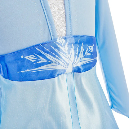 Children Carnival Blue Sequins Elsa Cosplay Dress Girls Elegant Blue Princess Costume Kids Halloween Birthday Party Clothes
