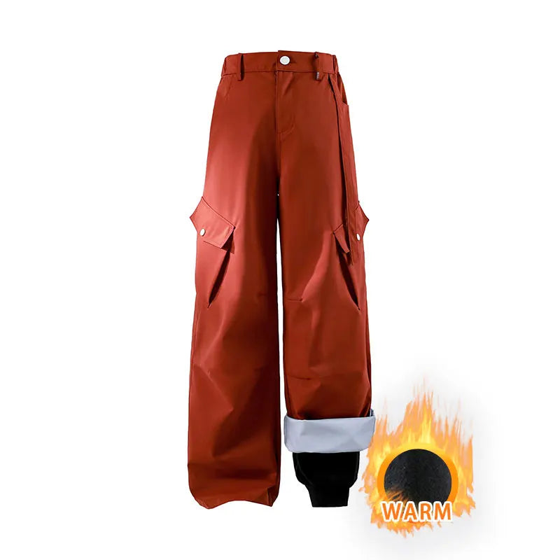Outdoor Hiking Pants Woman 3 In 1 Removable Fleece Waterproof Camping Trousers Winter Large Pocket Windproof Cycling Travel Pant