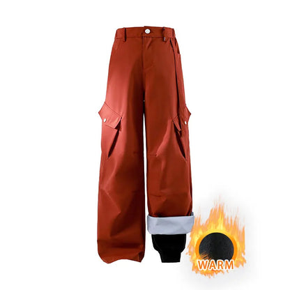 Outdoor Hiking Pants Woman 3 In 1 Removable Fleece Waterproof Camping Trousers Winter Large Pocket Windproof Cycling Travel Pant