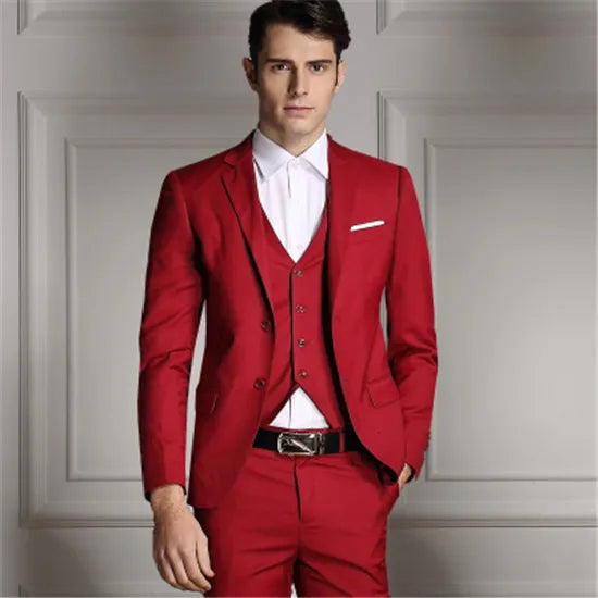 Blazers Pants Vest New Fashion Men Business Casual Suits / Male Solid Color Three Piece Sets Jacket Coat Trousers Waistcoat