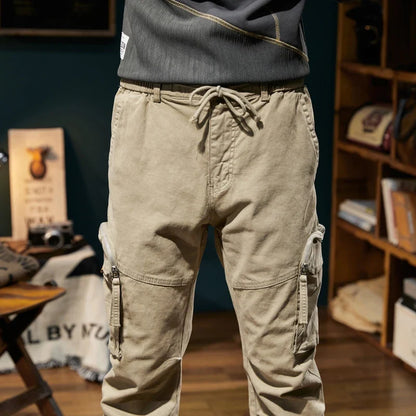 Joggers Cargo Pants Mens Casual Hip Hop Multi-Pocket Male Trousers Sweatpants Streetwear Techwear Tactical Khaki Pants BLW9106