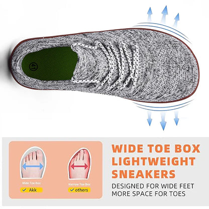 Unisex Minimalist Barefoot Shoes Lightweight Breathable Wide Toe Sneakers for Outdoor Casual Walking