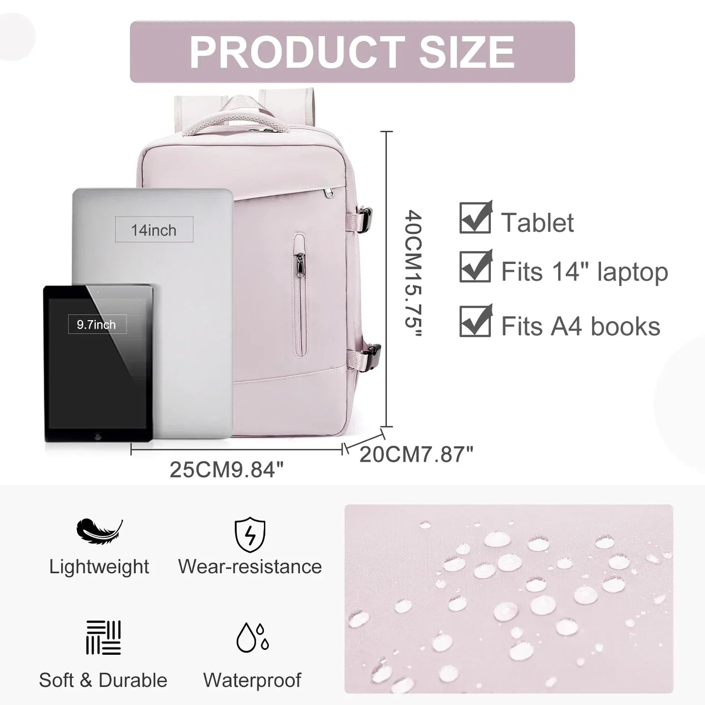 Women's Backpack Travel Suitcase Cabin Bag Aircraft Ryanair 40x20x25 Airplane Travel Bag Men Laotop Backpack Wizzair Carry On