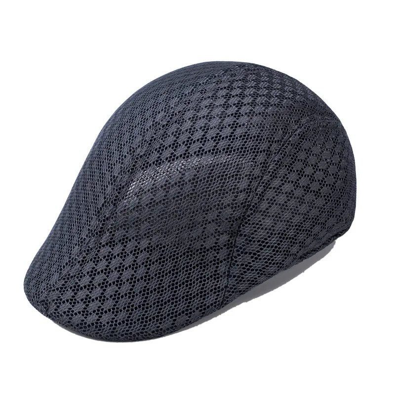 2023 New Summer Casual Beret Hat Unisex Mesh Flat Caps Newsboy Style adjustablr Fashion Breathable Summer Hat for Women Men Caps