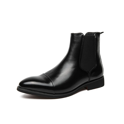 Chelsea Boots for Men Red Sole Pu Ankle Business Round Toe Slip-On Mens Boots Free Shipping Size 38-46 Men Shoes