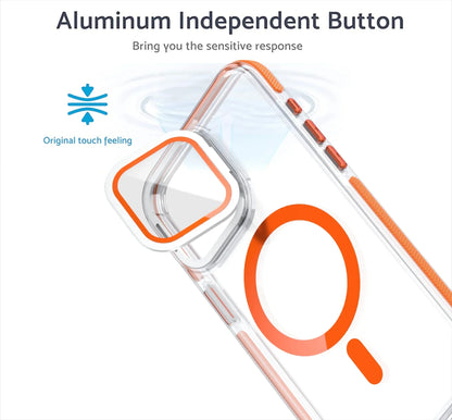 Camera Protector Stand Magnetic Phone Case for Magsafe iPhone 16 15 14 Pro Max Plus 13 12 11 Cases Clear Shockproof Hard Cover