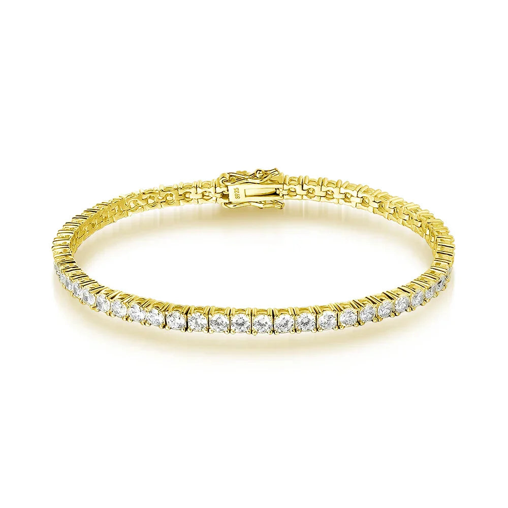 3/4/5mm Moissanite Tennis Bracelet for Women Man S925 Silver Plated 18k Gold Wedding Party Fine Jewelry with certificate