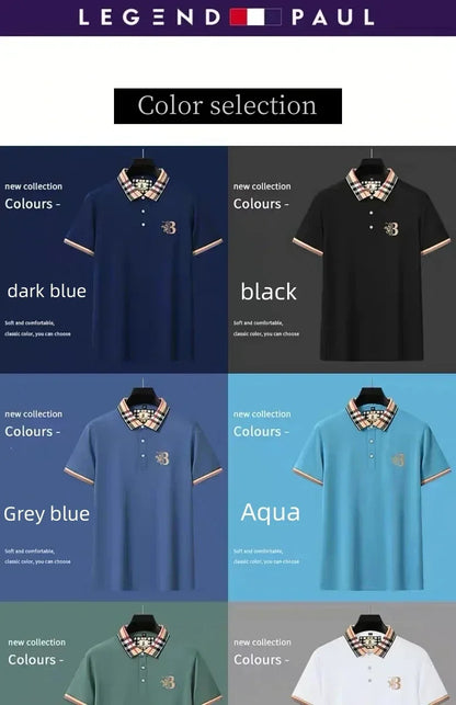 Luxury brand short sleeve men's polo shirt hot selling in summer classic embroidery high-end breathable cotton golf top T-shirt
