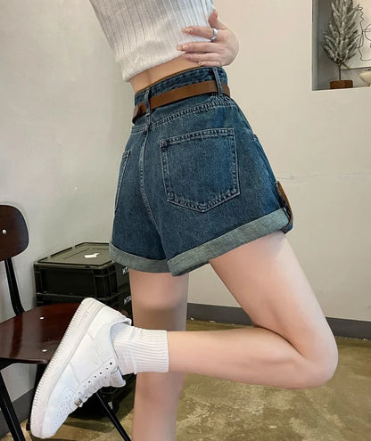 Wide Baggy Women's Denim Shorts Loose With Waist Pocket Female Short Jeans Pants Casual Harajuku Fashion Korean Style Kpop Hot
