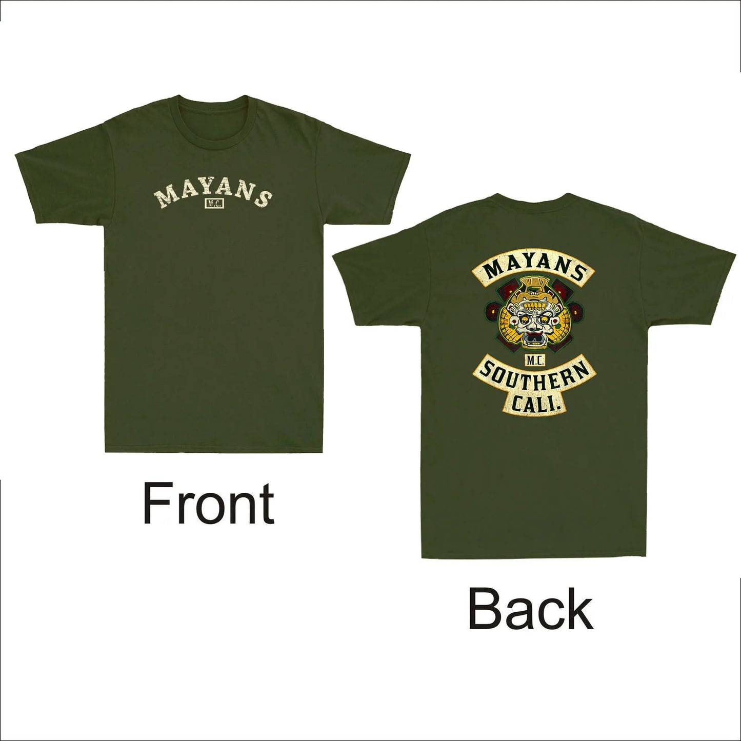 Southern Cali Front Back Patch Biker Motorcycle Vintage Men's T-Shirt Mens Graphic Tshirts Regular Cotton Short Sleeve