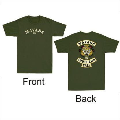 Southern Cali Front Back Patch Biker Motorcycle Vintage Men's T-Shirt Mens Graphic Tshirts Regular Cotton Short Sleeve