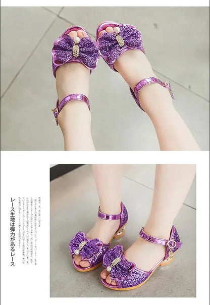 2026 Spring New Children's Shoes   Princess  Shoes Girl's Fashion Sandals Crystal Princess Shoes