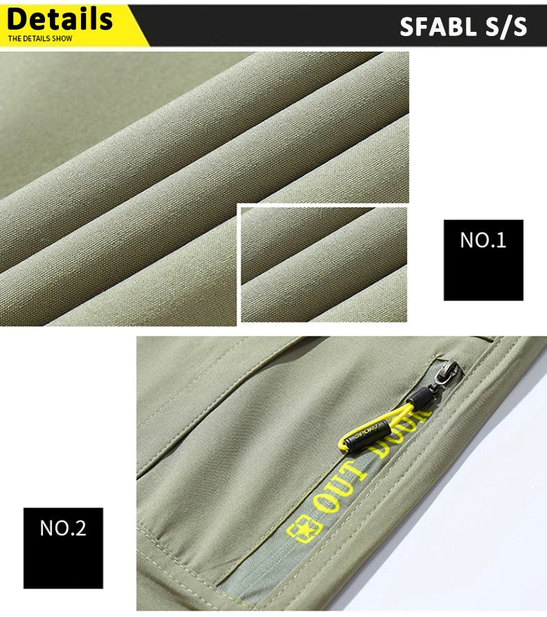 5XL Summer Quick Dry Hiking Pants Men Stretch Waterproof Tactical Pants Zipper Pockets Trousers Lightweight Fishing Pants