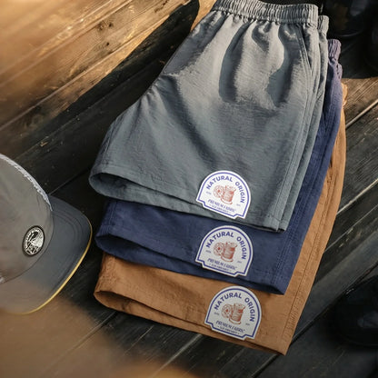 Men's Lyocell Linen Look Shorts Straight Leg Elastic Waist Lightweight Breathable Old Money Casual Summer Male Pants