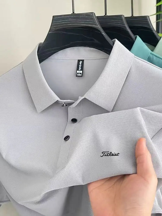 Men's Golf Outdoor Casual Polo Shirt T-Shirt Summer High-End Brand Cool and Breathable Fitness Sports Short Sleeve Top