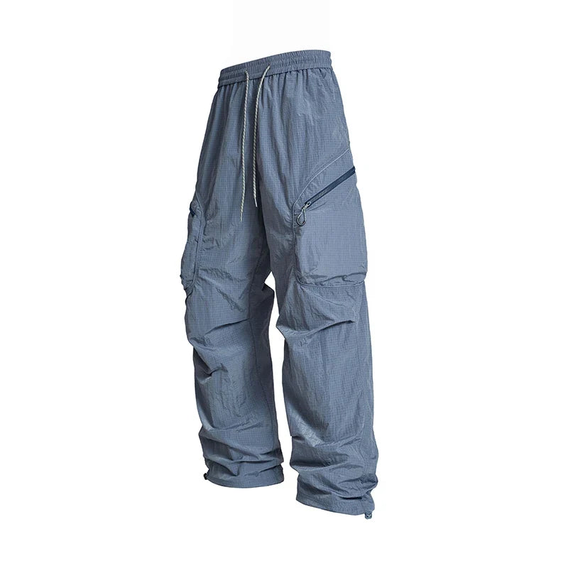 Male Hiking Pants Outdoor Waterproof Mountaineering Sports Trousers Autumn Elastic Waist Breathable Camping Fishing Cargo Pants