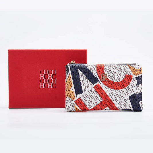 Women's Wallet CHCH Fashion Letter Cartoon Pattern Classic Retro Long Storage Wallet PVC Material Bag