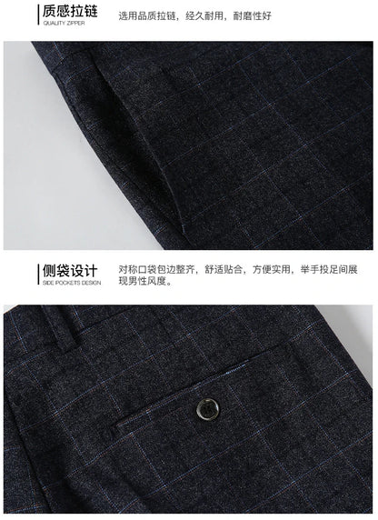 Autumn New Men's Suit Pants, Asian Sizes Office Trousers, Available in Blue, Red, Gray, and Black.