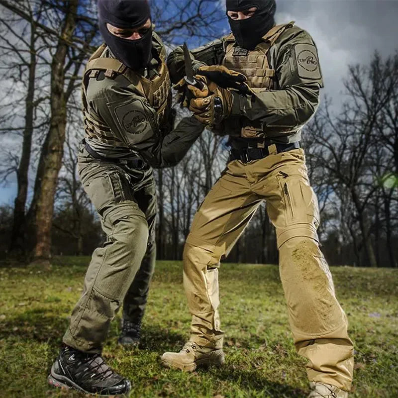 P40 Tactical Pants Mens Spring Autumn Multi-Pockets Wear Resistant Cargo Pants Outdoor Hiking Casual Loose Trousers Male Joggers
