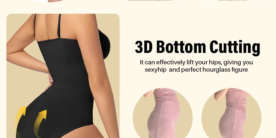 Slimming Shapewear Removable Bra Pads Bodysuit Body Shaper Women Seamless Tummy Control Slimming Sheath Flat Belly for Underwear