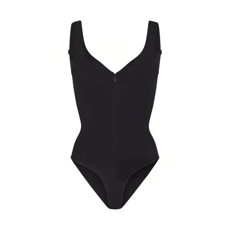 Sexy Tight Corsets Women's Bodysuit Sleeveless V-Neck Zipper Lady Playsuits 2026 Spring Summer Female Slim Backless Romper