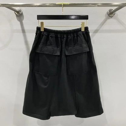Summer New Men's Tide Y2K Original Design High Street cotton Fashion Punk Dark Casual Loose Cropped Pants Shorts Ins HK5611