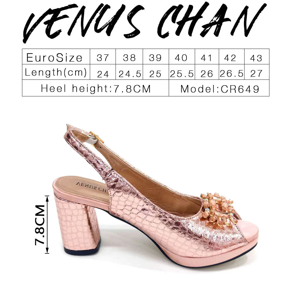 Fashion Italian Shoe and Bag Set Designer Women 2024 African Ladies Shoes and Bags Decorated with Rhinestone Wedding Women Pumps