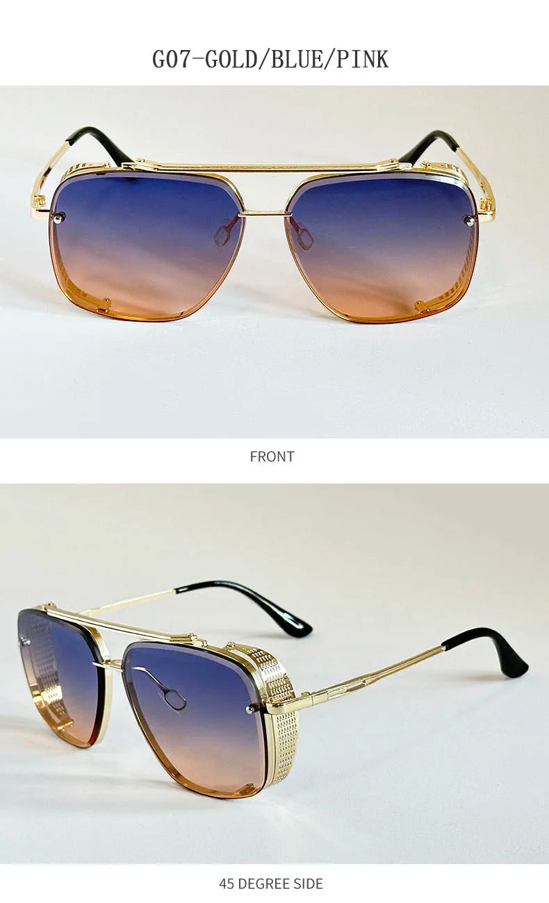 2025 Steampunk Sunglass Men Vintage Square Sunglasses Women Trendy Retro Punk Fashion Glasses Gafas De Sol Hombre Luxe Zonnebril