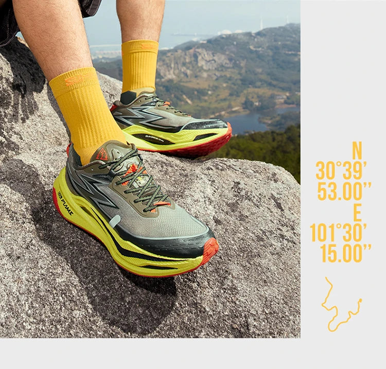 4x4 Men Running Shoes New Carbon Plate Racing Anti-slip Rebound  Wear-resistant Stable Male Sneakers 672442201