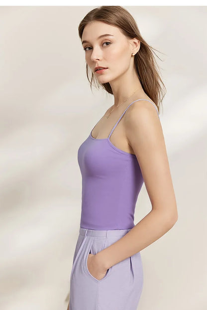 Women's Tank 2026 Summer Stretch Slim Fit Crop Knit Spaghetti Strap Top Casual Versatile Sleeveless Vest For Women 12622088