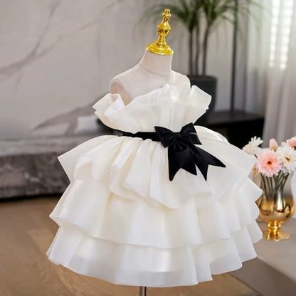 Baby Girl Princess Sleeveless Tutu Dress Ruffled Infant Toddler Child Vestido Wedding Party Pageant Birthday Baby Clothes 1-12Y