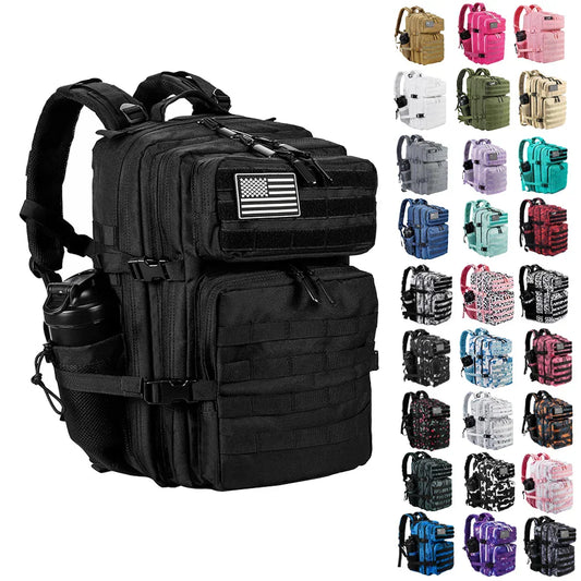 45L/35L/25L Tactical Backpack for Men and Women Waterproof Athlete Gym Outdoor Bag Travel Hiking Rucksack with Bottle Holder