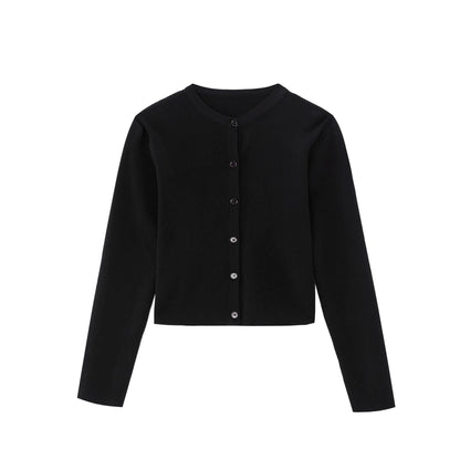 AP Women 2026 Autumn and Winter Denim V-neck Dress Knitting Cardigan Mock Neck Modal Shirt