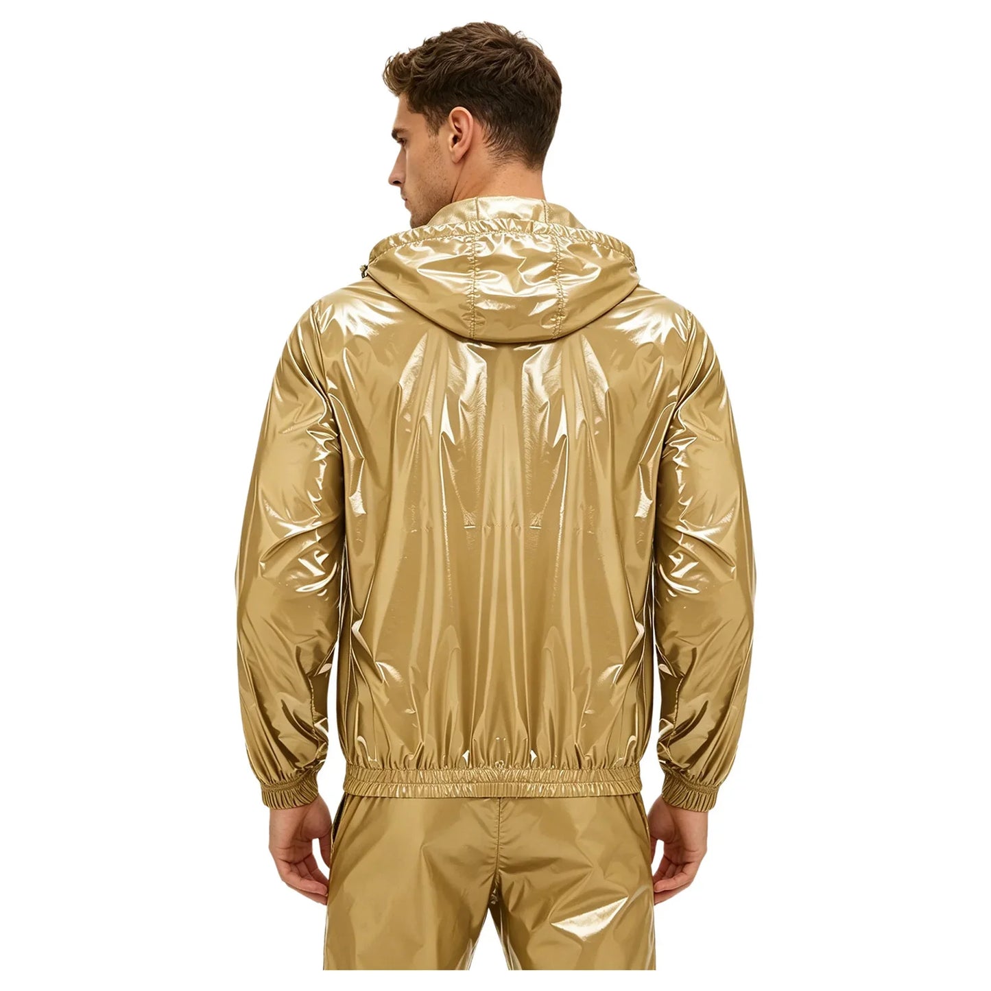 Mens Waterproof Hooded Jacket Tops Breathable Raincoat Waterproof Windproof Outdoor Biking Fishing Jacket Hood Outerwear