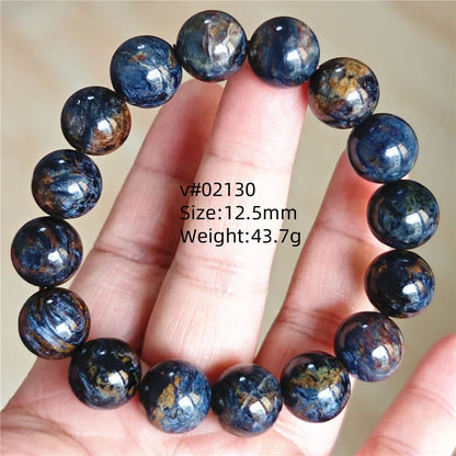 Natural Blue Pietersite Bracelet Women Men Beads Round Beads Chatoyant Cat Eye Fire Pietersite Namibia AAAAAA