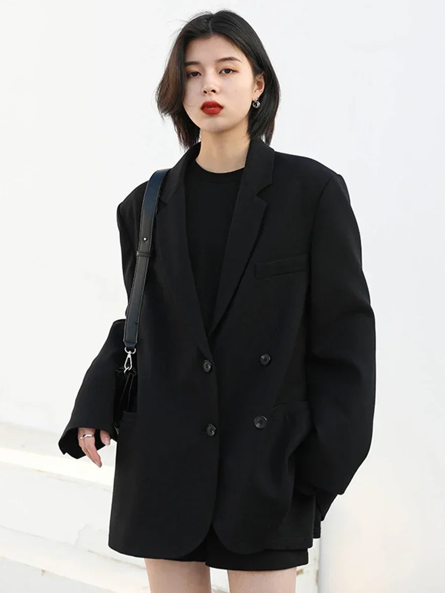 Women's Blazer Korean Casual Solid Long Sleeve Coats All-match Office Lady Elegant Fashion Clothing Spring Autumn 2026